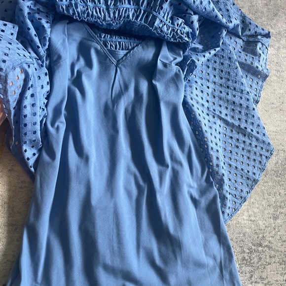 NWT Just Taylor Cotton Eyelet Smocked Waist Lined Dress Size 6 - Picture 7 of 7